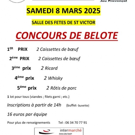 BELOTE ST VICTOR 8 MARS
