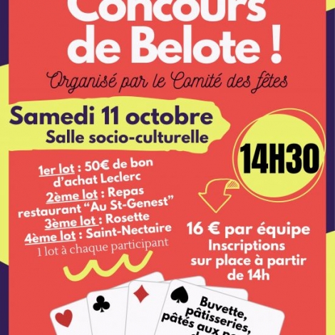 CONCOURS BELOTE ST GENEST