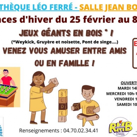 JEUX EN BOIS GEANT MEDIATHEQUE DESERTINES