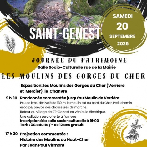 JOURNEES DU PATRIMOINE ST GENEST
