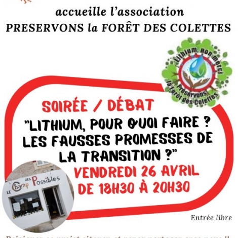SOIREE DEBAT SUR LE LITHIUM