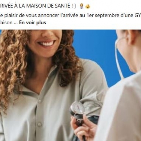 Avant l'arrive espre de gnralistes, St-Victor va accueillir ds septembre une gyncologue au sein de la maison de sant