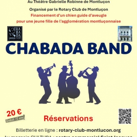 Concert solidaire du Chabada Band ce vendredi 18 octobre au Thtre Gabrielle Robinne, au profit d'une jeune non-voyante