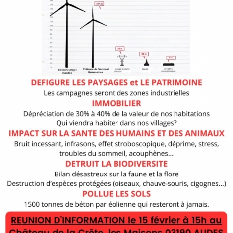 Des habitants d'Audes se mobilisent contre un projet olien qui refait surface