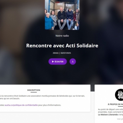 L'association montluonnaise ActiSolidaires constate un hausse de la prcarit et tmoigne pour la webradio de Lilananda