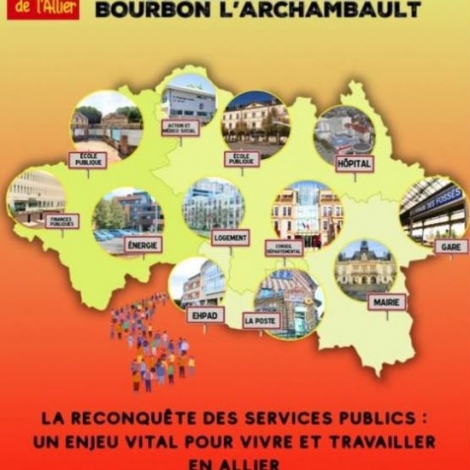 La CGT de l'Allier va mener une action de sensibilisation sur l'intrt de retrouver plus de services ce samedi 17 mai  Bourbon l'Archambault