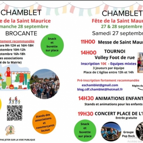 La fte de la Saint Maurice a lieu tout ce week-end  Chamblet