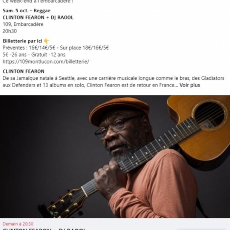 La lgende du reggae Clinton Fearon est en concert  l'Embarcadre ce samedi soir