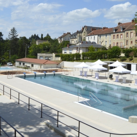 La nouvelle piscine extrieur de Nris-les-Bains, tant attendue, a t inaugure ce mardi 9 juillet