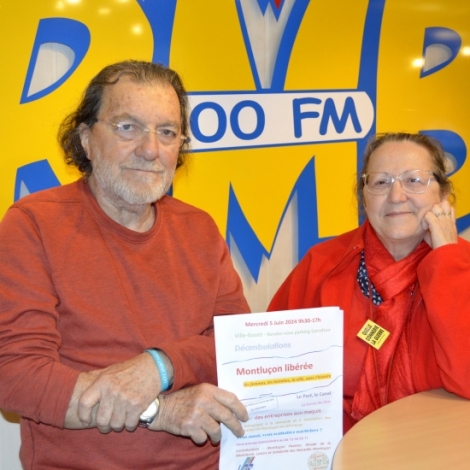 Laurence Ernault-Clauws et Alain Gurinet de LSR Montluon pour des dambulations historiques  l'occasion des 80 ans de la libration de Montluon